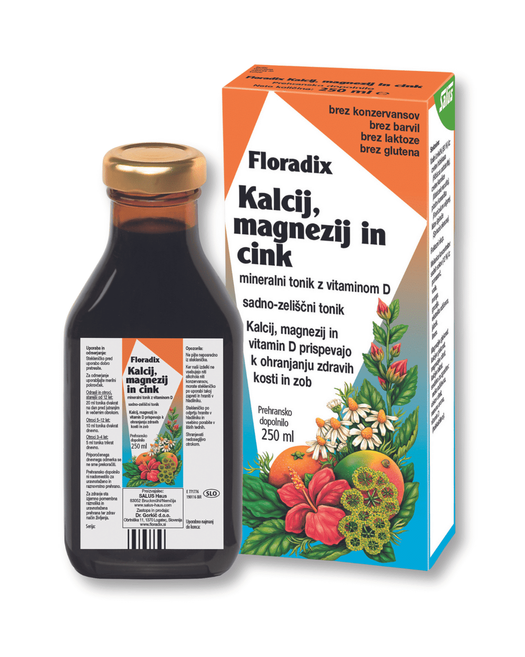 Floradix Kalcij, Magnezij in Cink, tonik , 250 ml