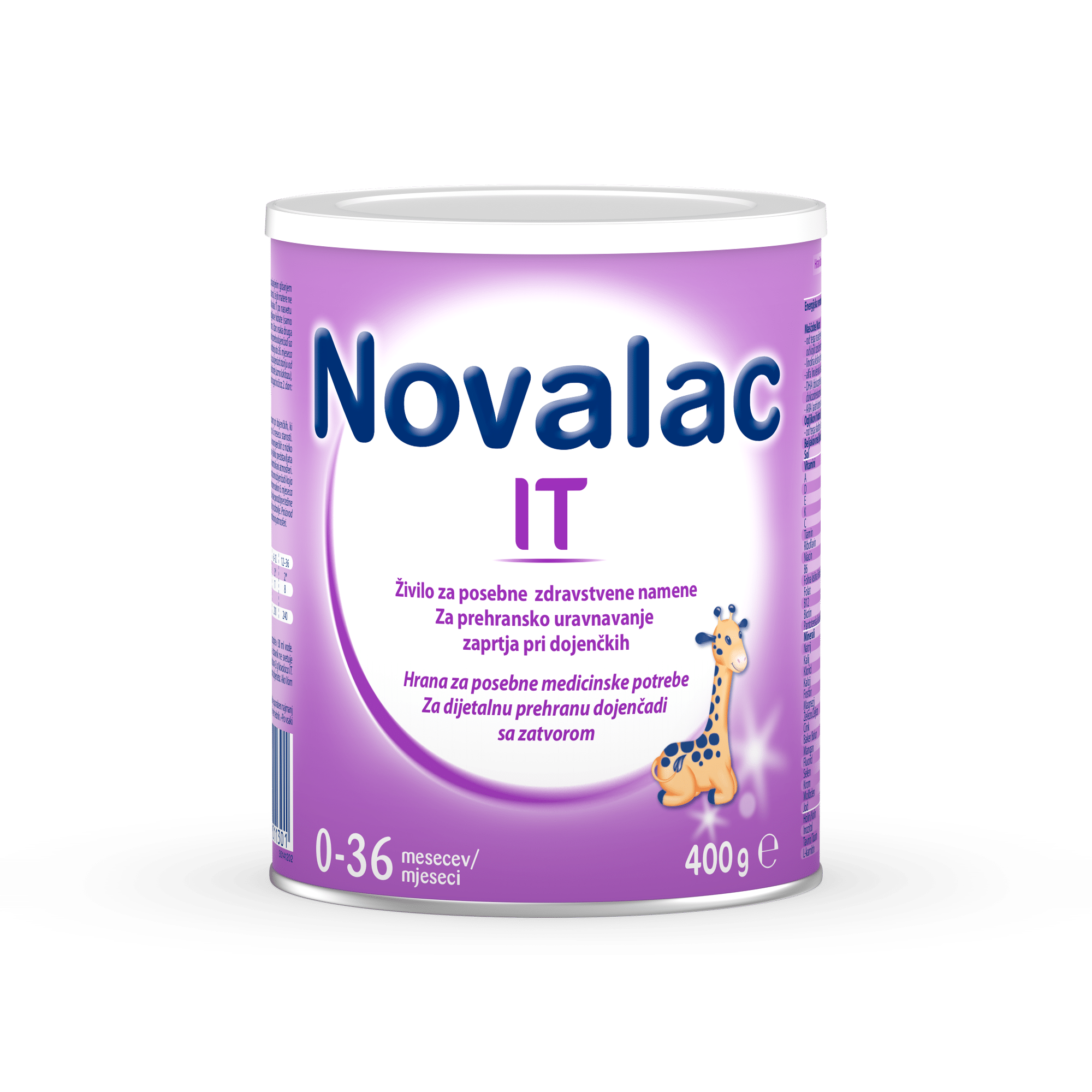 Novalac IT mleko za dojenčke z zaprtjem 0 -36 mesecev, 400 g