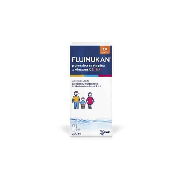 Fluimukan 20 mg/ml, peroralna raztopina z okusom češnje