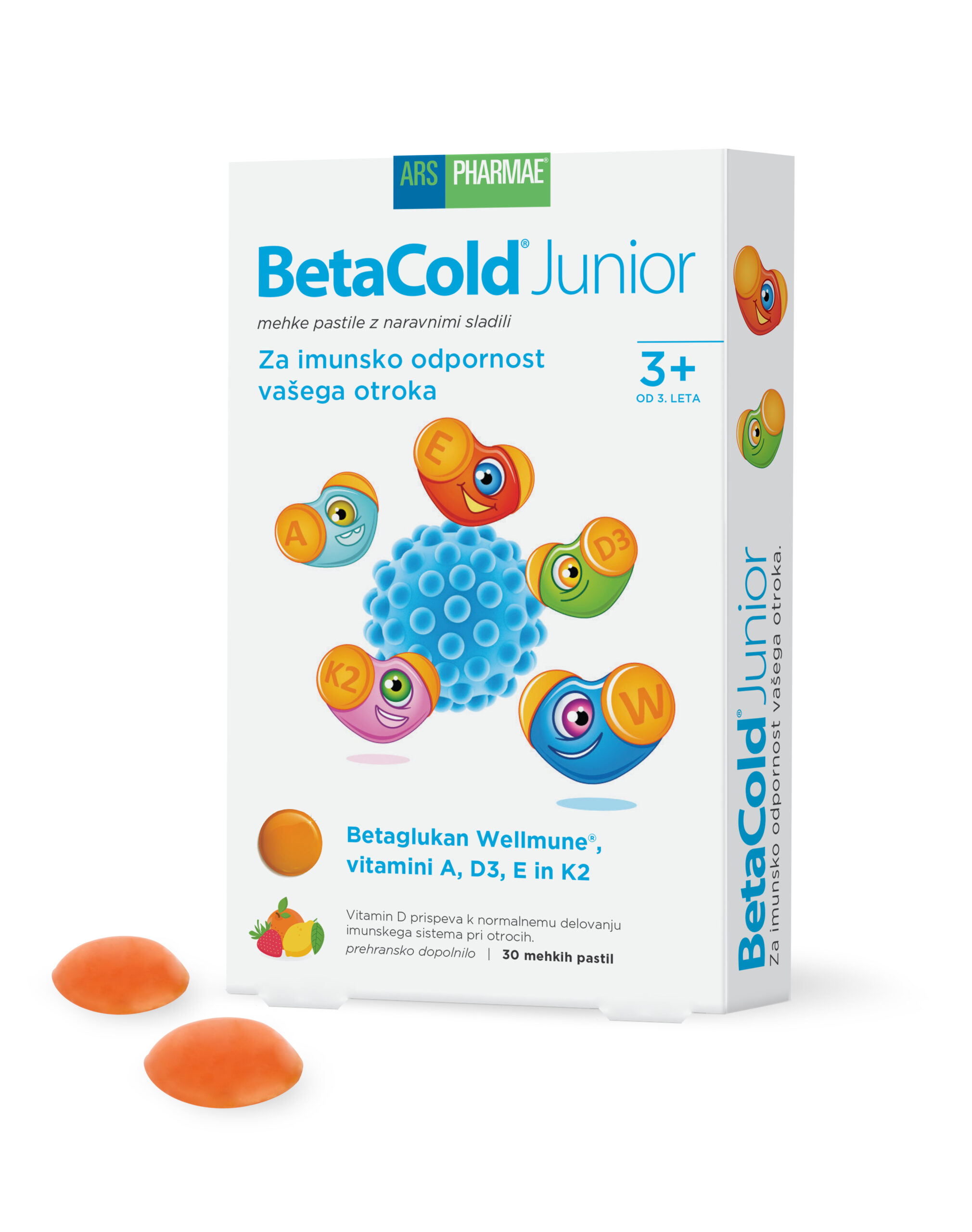 BetaCold junior, mehke pastile