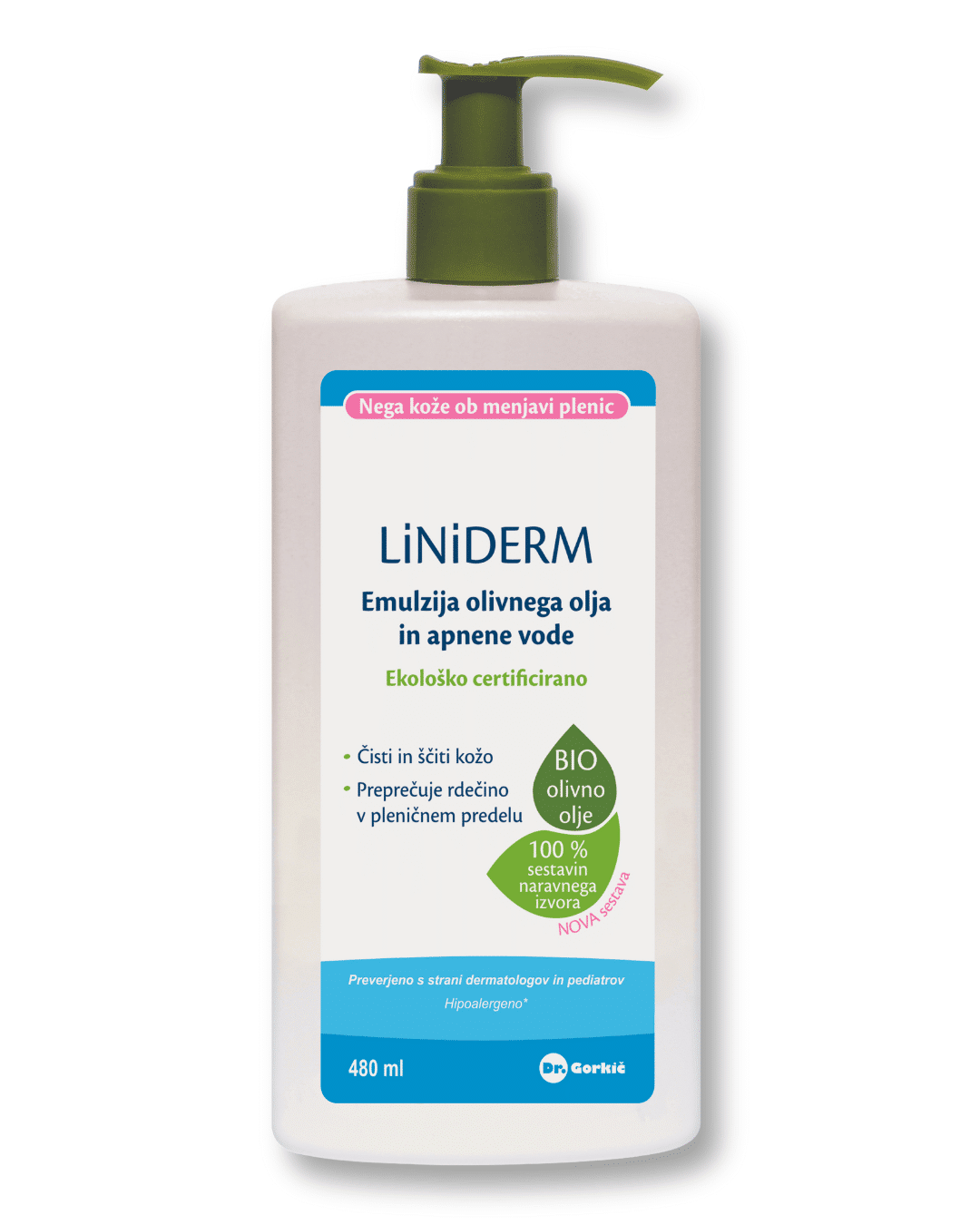 Liniderm, emulzija olivnega olja in apnene vode - 480 ml