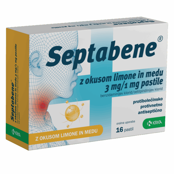 Septabene, pastile z okusom limone in med