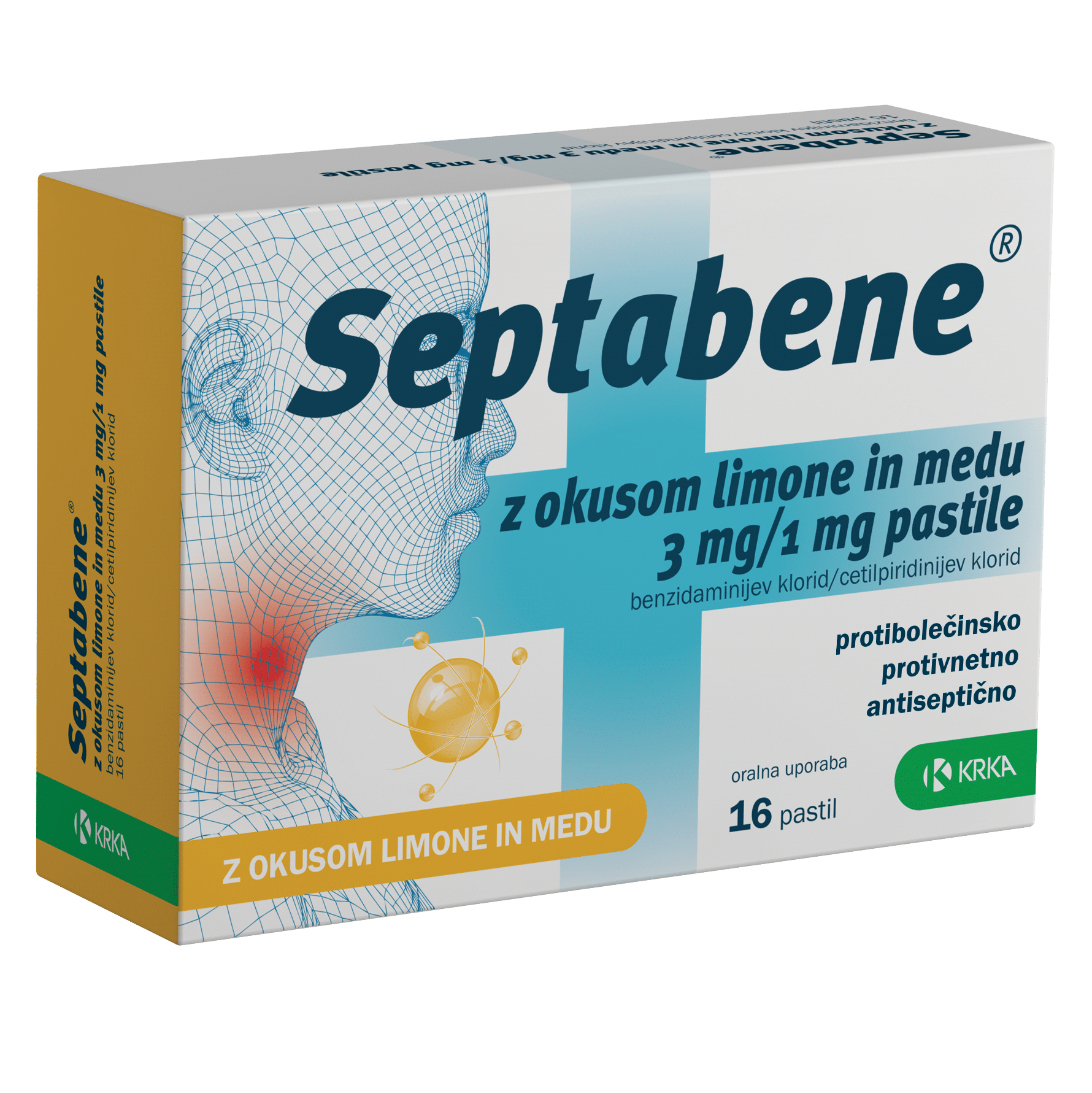 Septabene, pastile z okusom limone in med