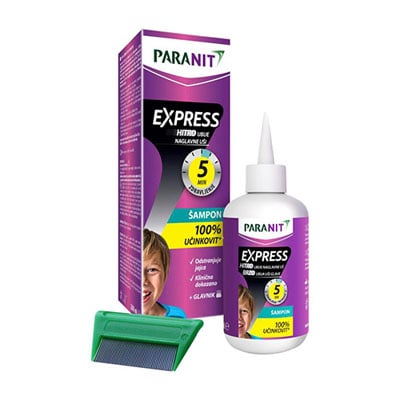Paranit Express, šampon za odstranjevanje naglavnih uši in gnid, 200 ml
