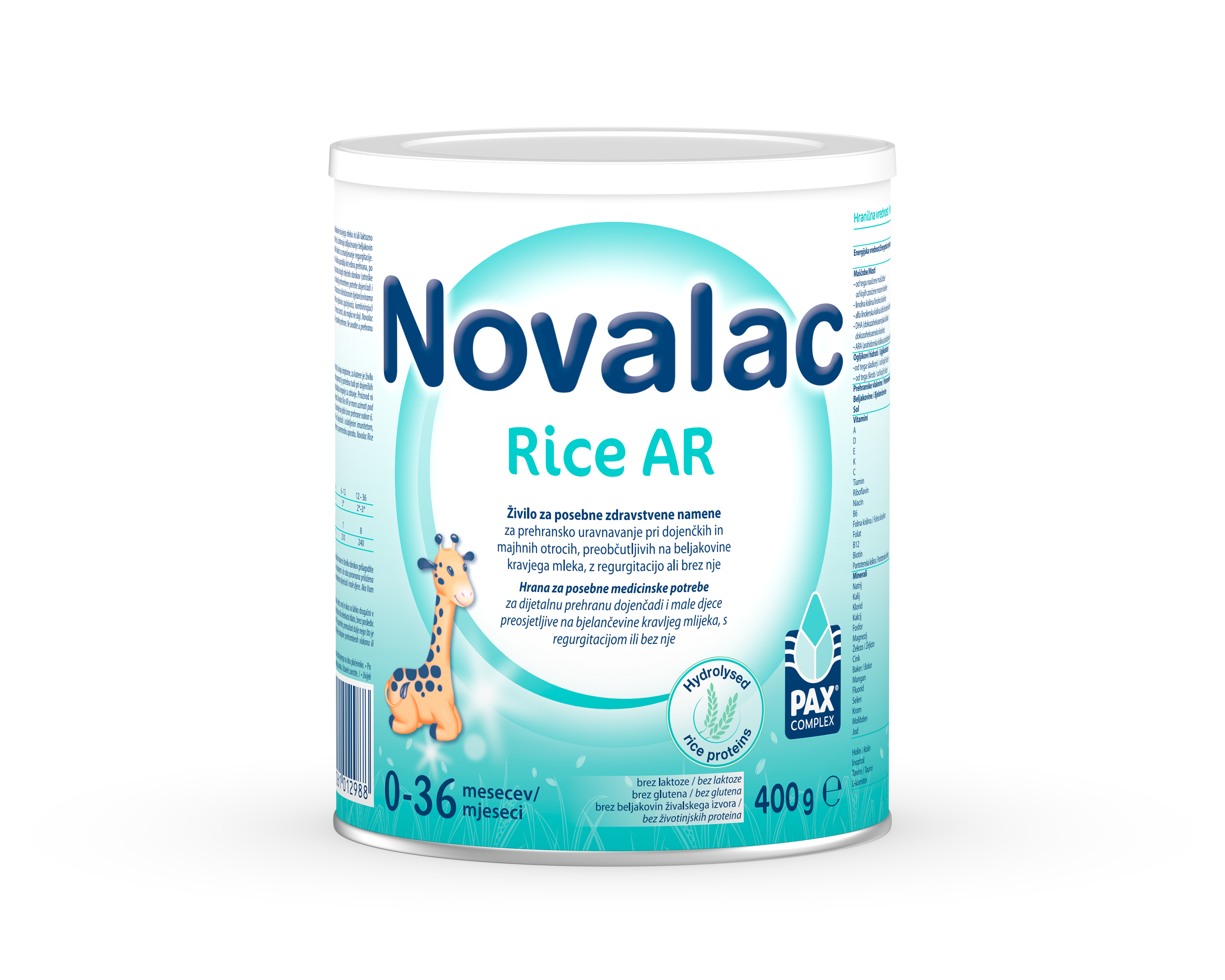 Novalac Rice AR, mleko za dojenčke in otroke 0-36 mesecev, 400 g
