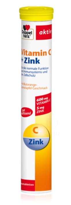 Doppelherz Aktiv Vitamin C + Cink, šumeče tablete