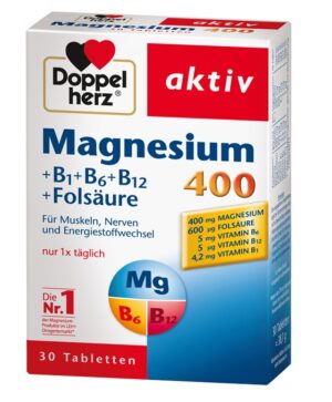 Doppelherz aktiv Magnezij 400+B vitamini+folna kislina, tablete