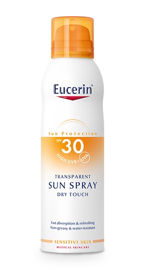 Eucerin Sun, Dry Touch prozoren sprej za zaščito pred soncem ZF 30