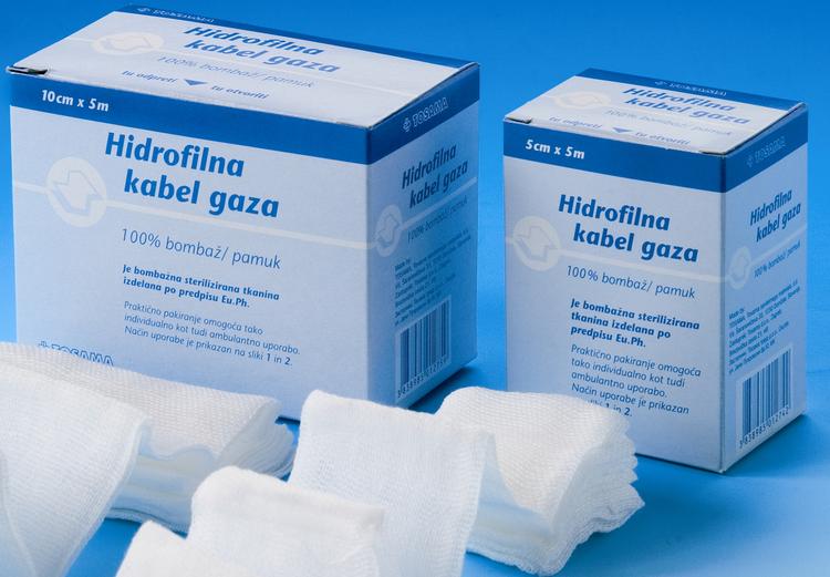 Hidrofilna gaza kabel 10 cm x 5 m Hidrofilna gaza kabel 10 cm x 5 m