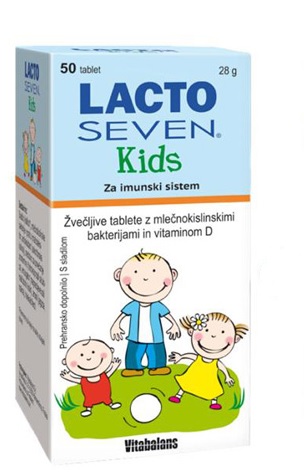 Vitabalans Kids Lactoseven Kids, 50 žvečljivih tablet