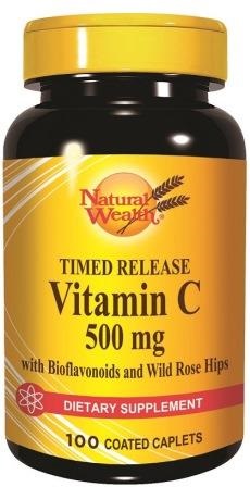 Natural Wealth Vitamin C 500mg, tablete s postopnim sproščanjem