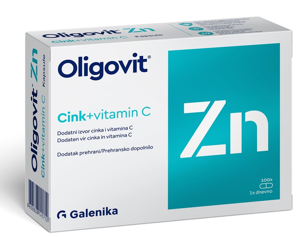 Oligovit Zn + Vitamin C, 100 kapsul