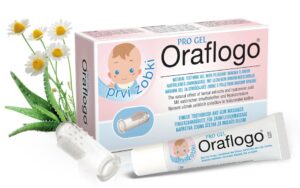 Oraflogo Pro Gel prvi zobki z naprstno ščetko, 15 ml