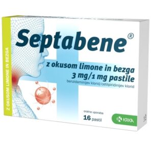 Septabene, pastile z okusom limone in bezga