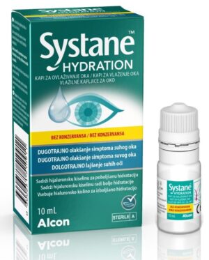 Systane Hydration brez konzervansov vlažilne kapljice za oko, 10 ml