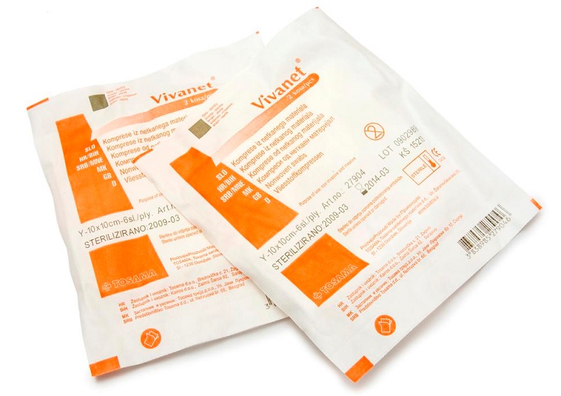 Vivanet, netkana kompresa 20 x 10 cm, 6 slojni, 2 kosa Vivanet, netkana kompresa 20 x 10 cm, 6 slojni, 2 kosa