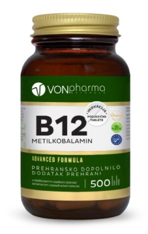 Vonpharma B12 Metilkobalamin, 500 podjezičnih tablet