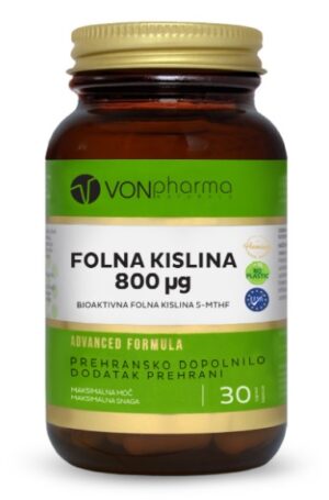 Vonpharma Folna kislina 800 mcg, 30 kapsul