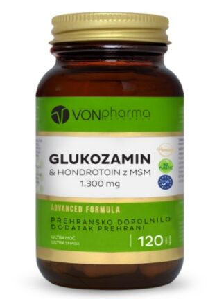 Vonpharma Glukozamin & Hondrotoin z MSM 1.300 mg, 120 tablet