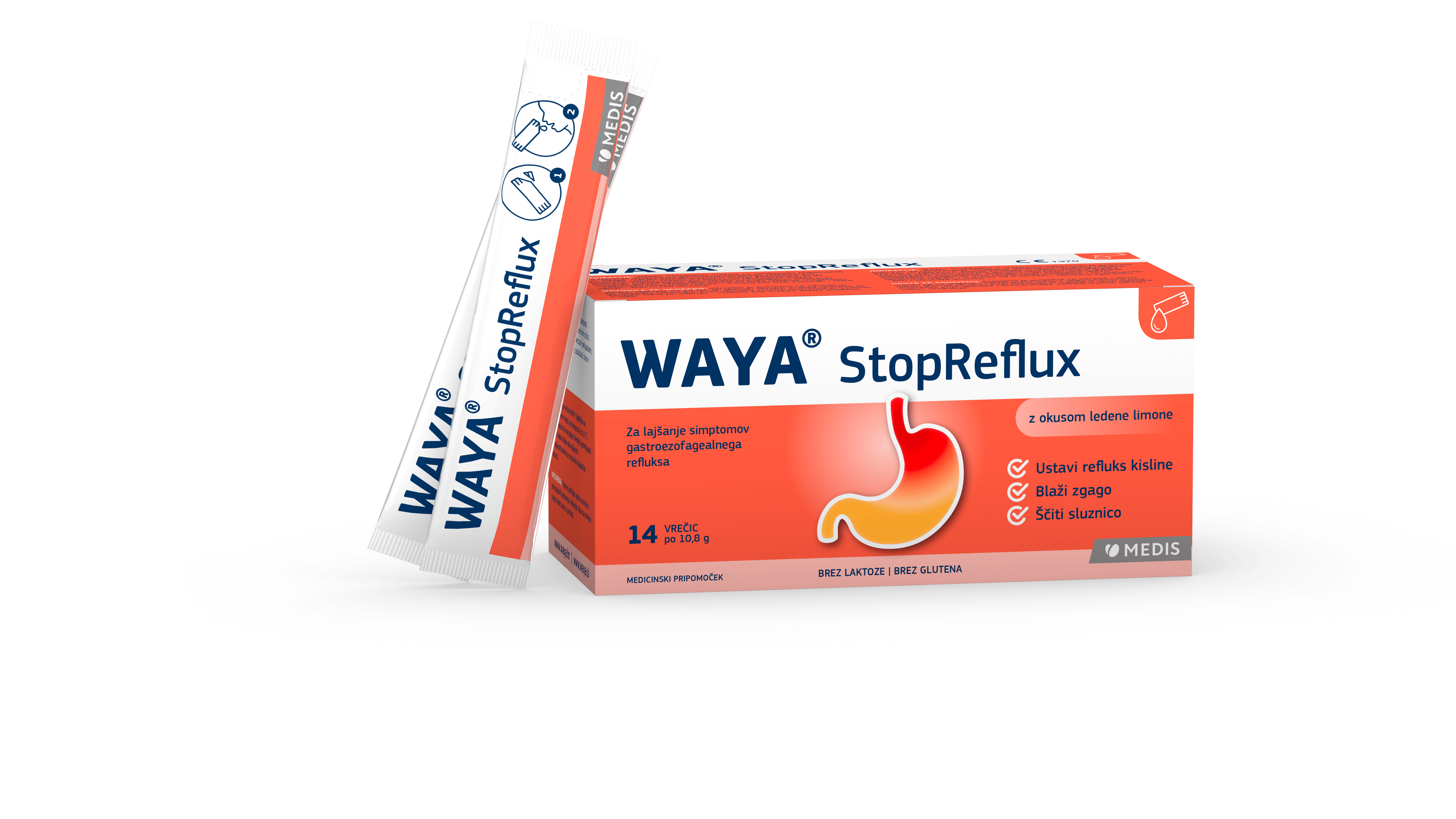 Waya StopReflux peroralna suspenzija, 14 vrečk