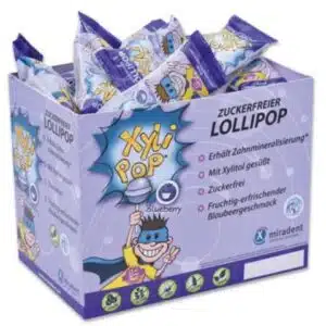 Xylipop, lizika za preventivo in zobno nego - okus borovnica, 50 lizik