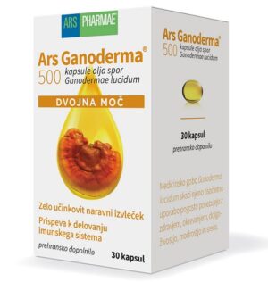 Ars Ganoderma 500 dvojna moč, kapsule