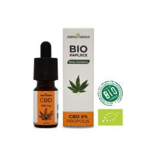 BIO CBD kapljice s propolisom 500 mg 5%, 10 ml