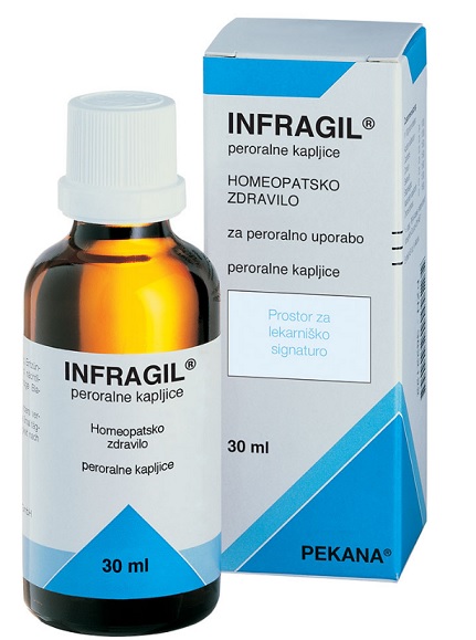 Infragil, homeopatsko	zdravilo - kapljice