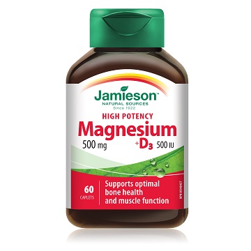 Jamieson Magnezij 500 mg + Vitamin D3, kapsule