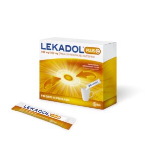 Lekadol plus C 500 mg/300 mg, zrnca za peroralno raztopino, 20 vrečk 