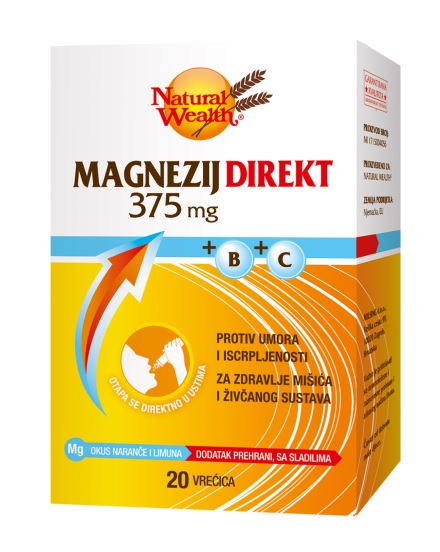 Natural Wealth Magnezij Direkt 375 mg, vrečke