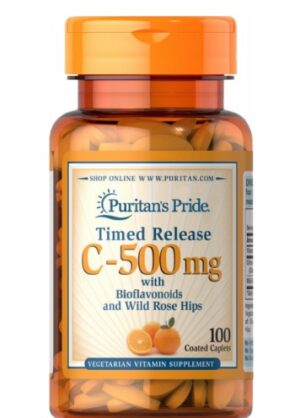 Puritans Pride Timed Release Vitamin C-time 500 mg, tablete