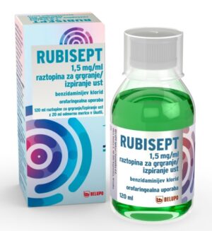 Rubisept 1,5 mg/ml, raztopina za grgranje/izpiranje ust