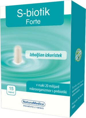 S-biotik Forte koristni mikrobi s prebiotiki, kapsule