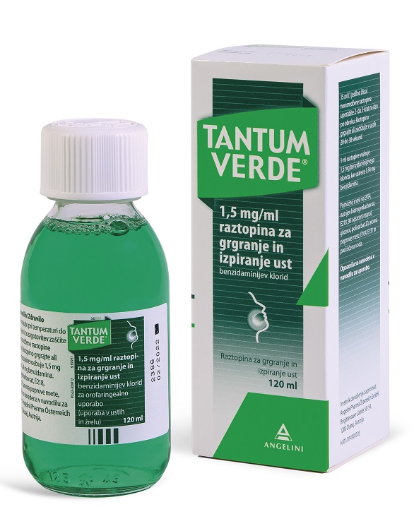 Tantum Verde, raztopina za grgranje in izpiranje ust - 120 ml