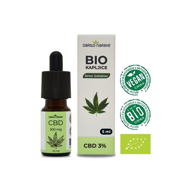 BIO CBD kapljice 150 mg 3%, 5 ml