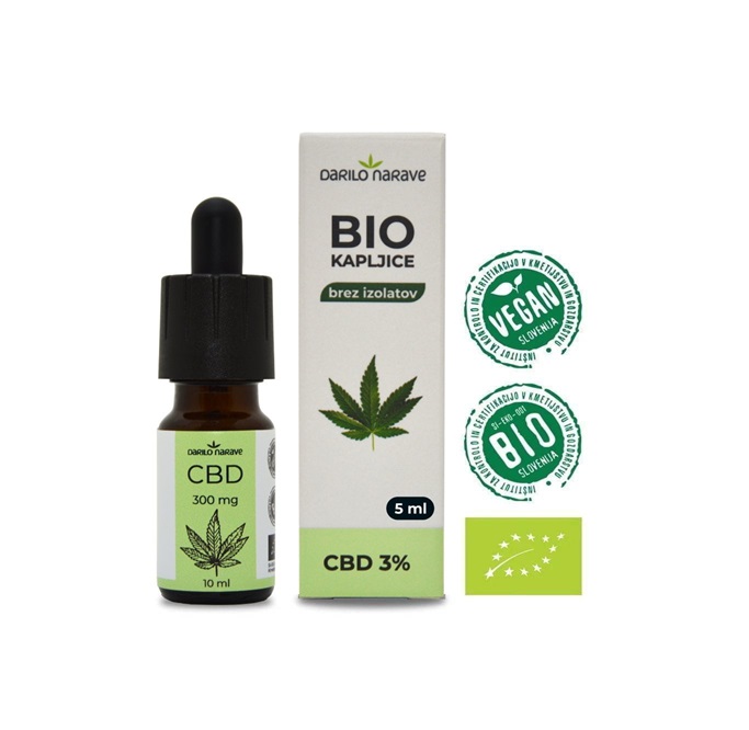 BIO CBD kapljice 300 mg 3%, 10 ml 