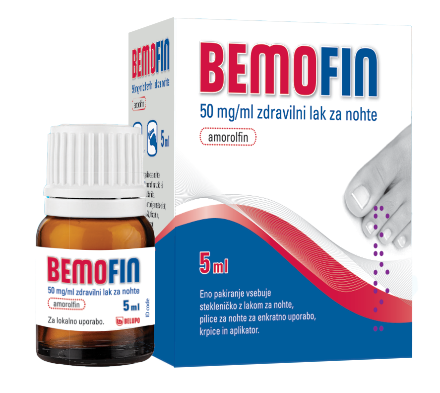 Bemofin 50 mg/ml, zdravilni lak za nohte, 5 ml