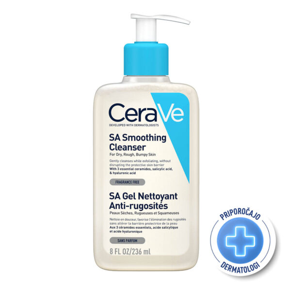 Cerave Sa Smoothing gel za čiščenje suhe in grobe kože, 236 ml