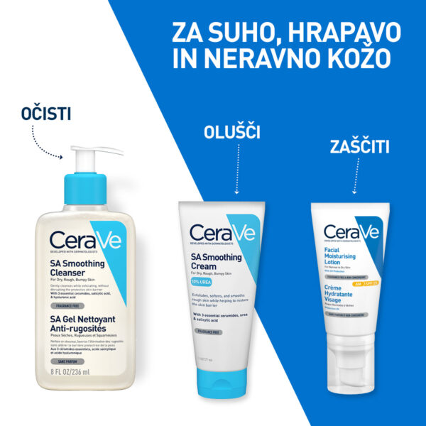 Cerave Sa Smoothing gel za čiščenje suhe in grobe kože, 236 ml