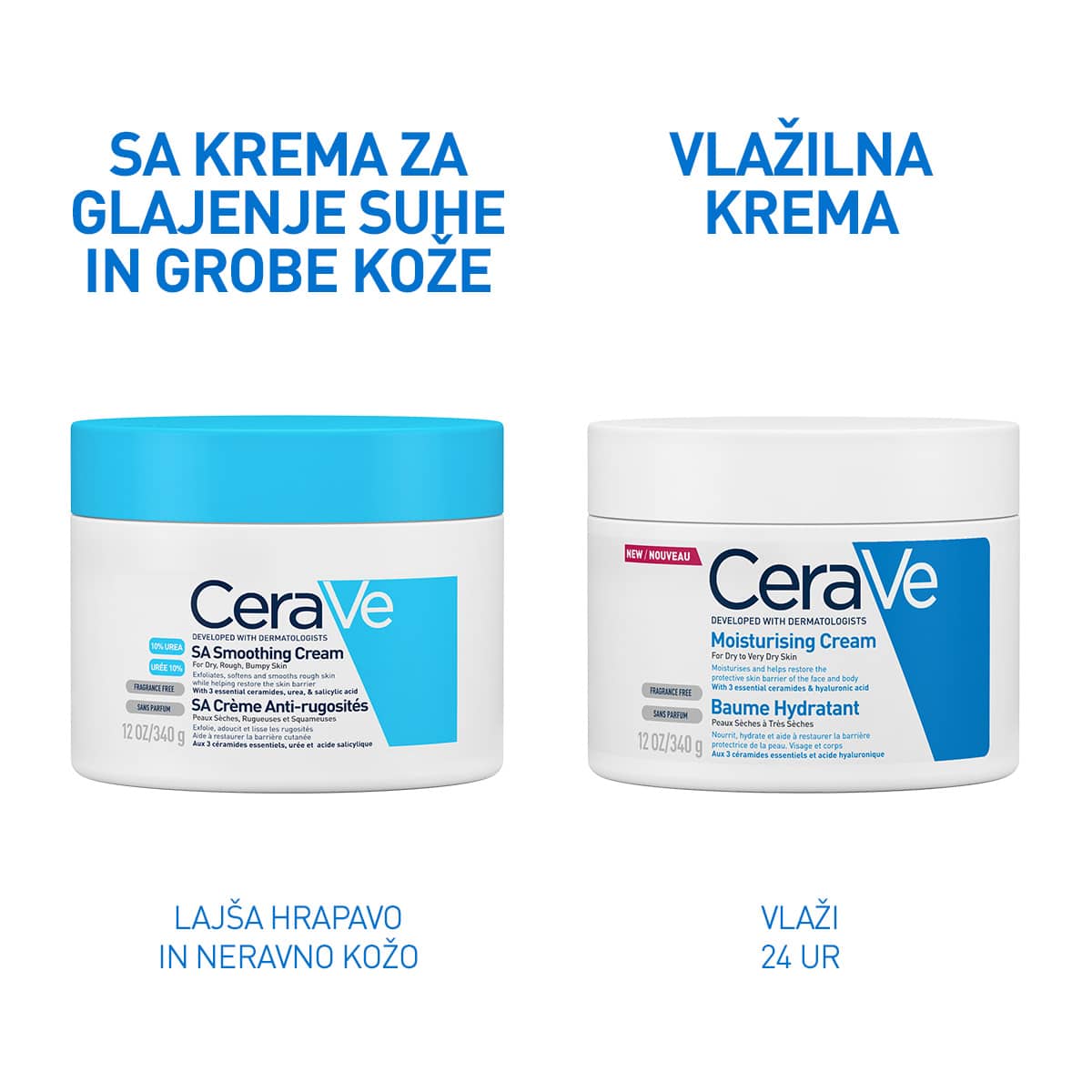 Cerave SA Smoothing krema za glajenje suhe in grobe kože, 340 g