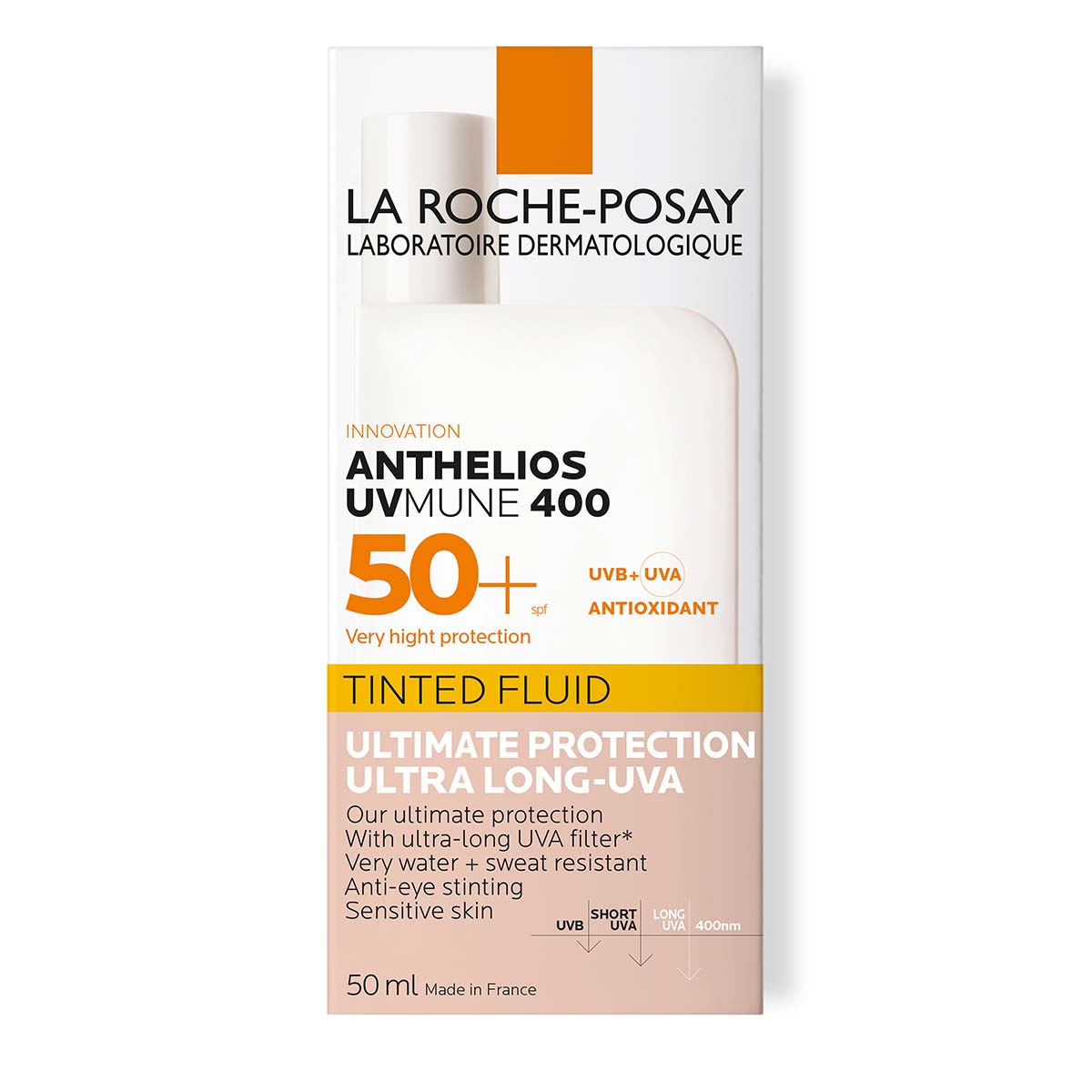 LRP ANTHELIOS UVMUNE 400 Tonirani fluid SPF50+, 50 ml