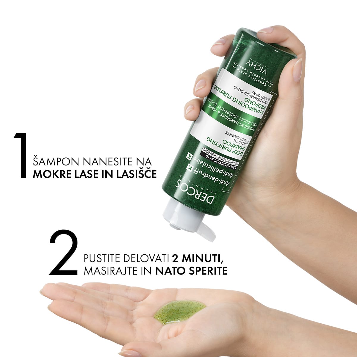 Vichy Dercos Anti-Dandruff K piling šampon proti lepljivemu prhljaju in sebumu, 250 ml