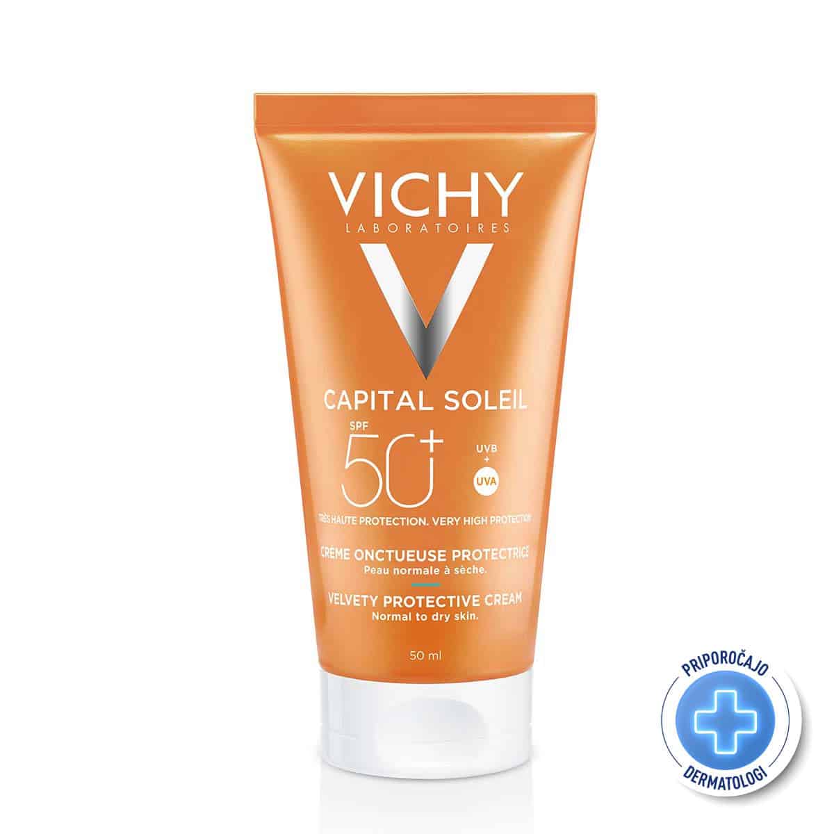 Vichy Ideal Soleil, žametna krema za obraz ZF50+