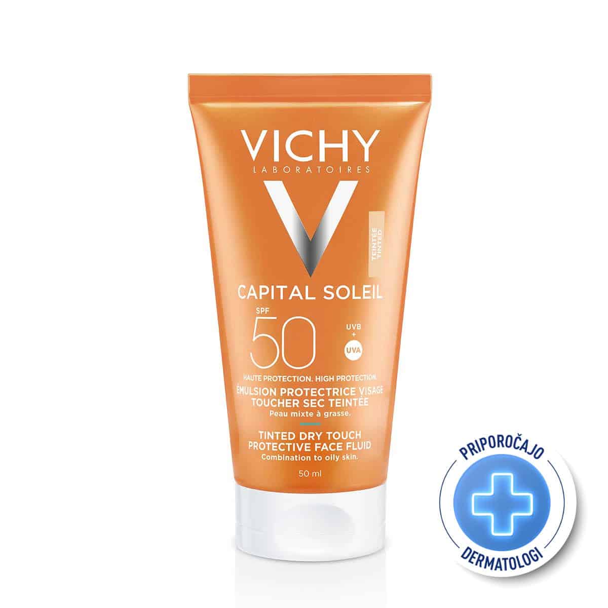 Vichy Ideal Soleil BB Dry Touch, obarvani fluid za obraz ZF50