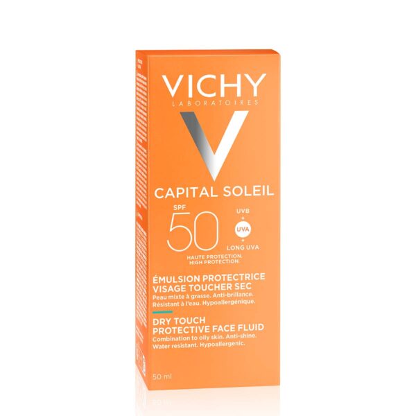 Vichy Ideal Soleil Dry Touch, emulzija za obraz ZF50