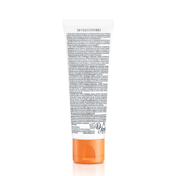 Vichy Ideal Soleil, obarvana zaščitna krema proti temnim lisam ZF50+