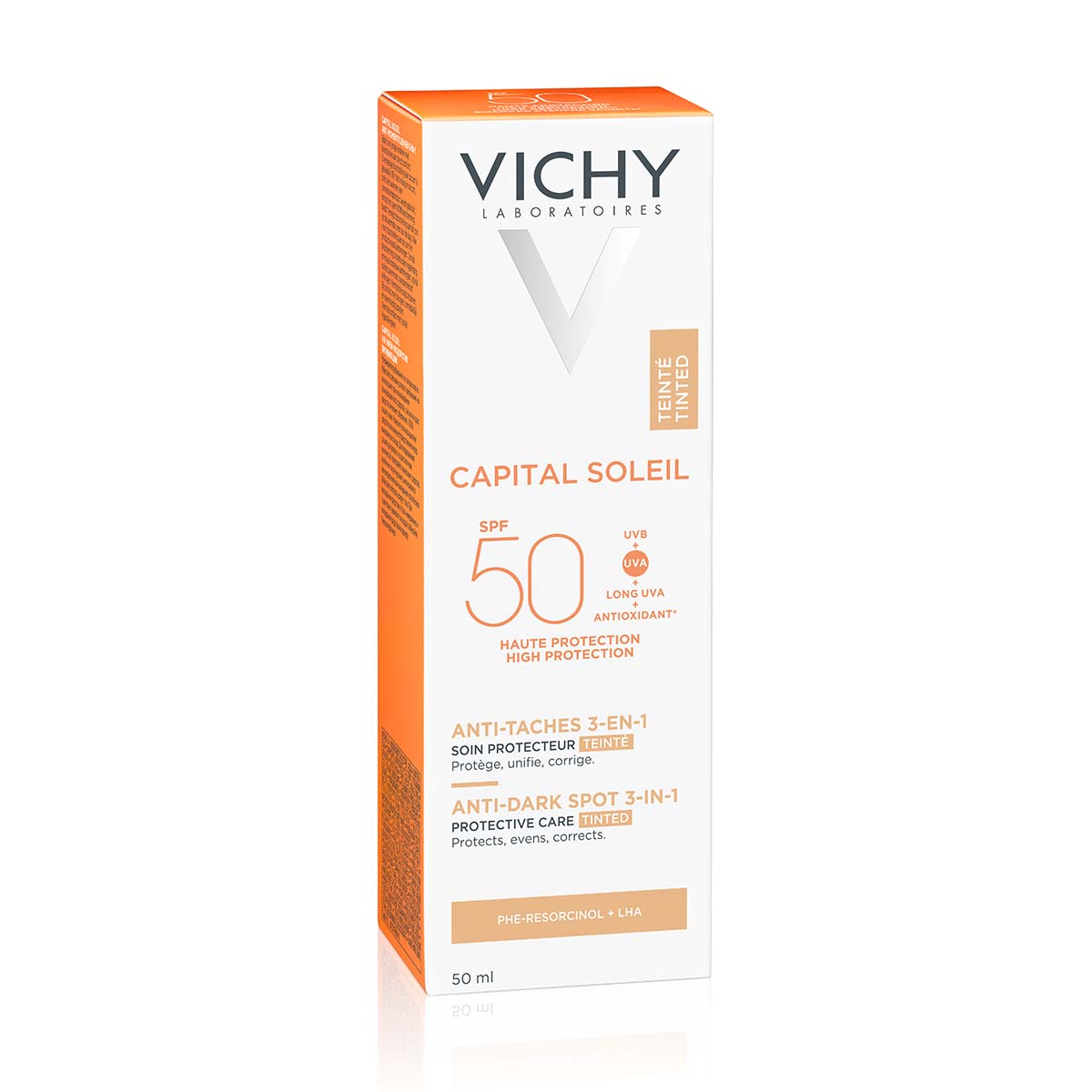 Vichy Ideal Soleil, obarvana zaščitna krema proti temnim lisam ZF50+