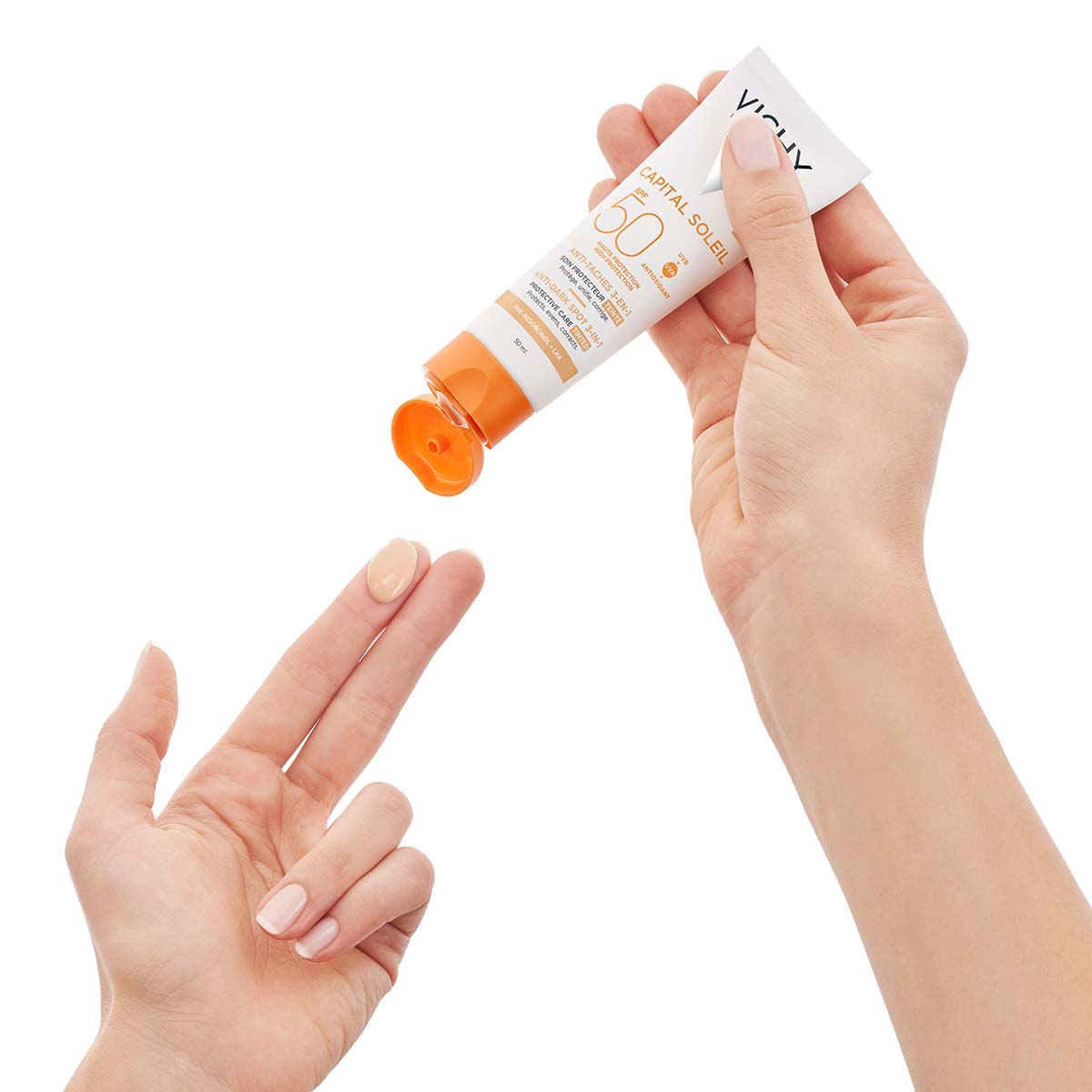 Vichy Ideal Soleil, obarvana zaščitna krema proti temnim lisam ZF50+