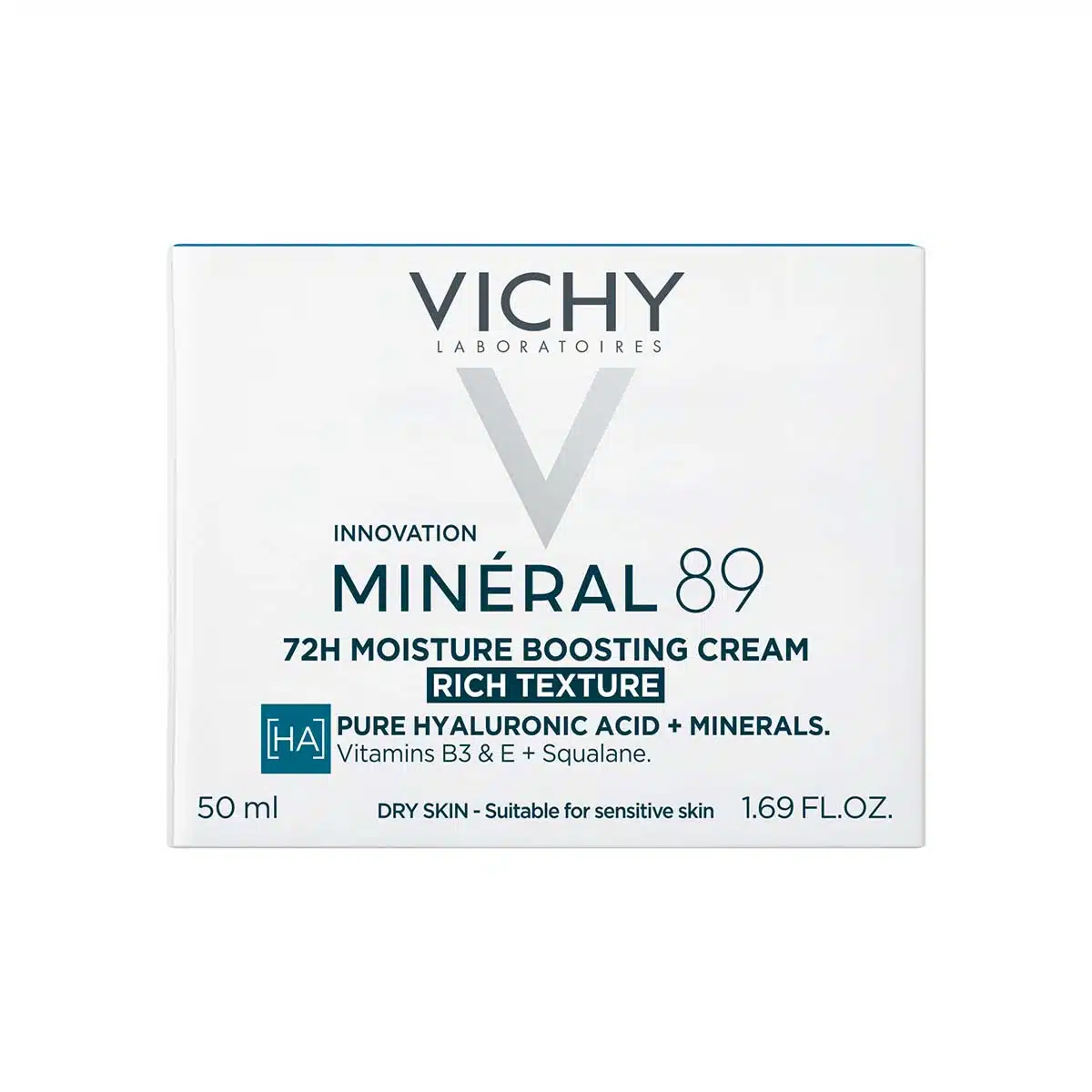 Vichy Mineral 89 Rich krema za 72-urno intenzivno vlaženje bogata tekstura, 50 ml